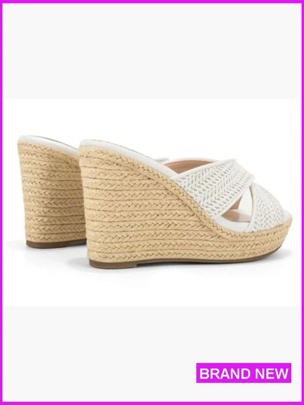 Woven Raffia Wedge Platform Sandals Espadrilles Summer Boho Slingback Heels